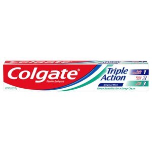 Colgate Triple Action Toothpaste, Original Mint - 2.5 OZ