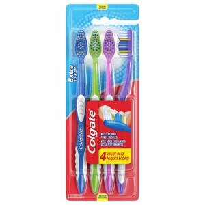 Colgate Extra Clean Toothbrush, Medium Bristle, 4 CT