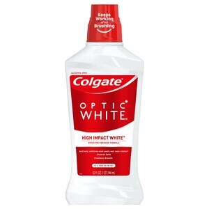 Colgate Optic White High Impact Mouthwash, Alcohol-Free, Icy Fresh Mint