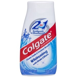 Colgate 2-in-1 Fluoride Toothpaste and Mouthwash, Whitening with Stain Lifters, Liquid Gel