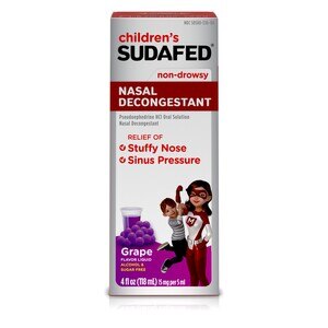 Children's Sudafed Non-Drowsy Nasal Decongestant, Grape, 4 OZ