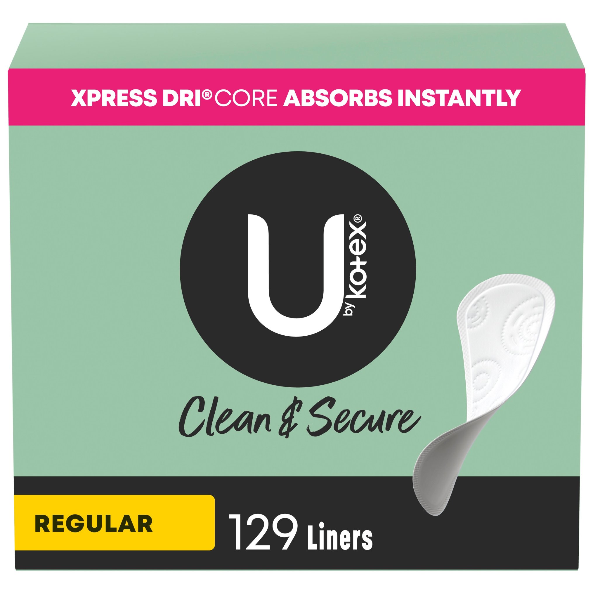 U by Kotex Lightdays Panty Liners, Regular, Unscented, 129 Count