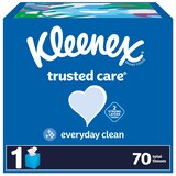 Kleenex Trusted Care Facial Tissues, 1 Cube Box, 70 Tissues per Box, 2-Ply, thumbnail image 1 of 9