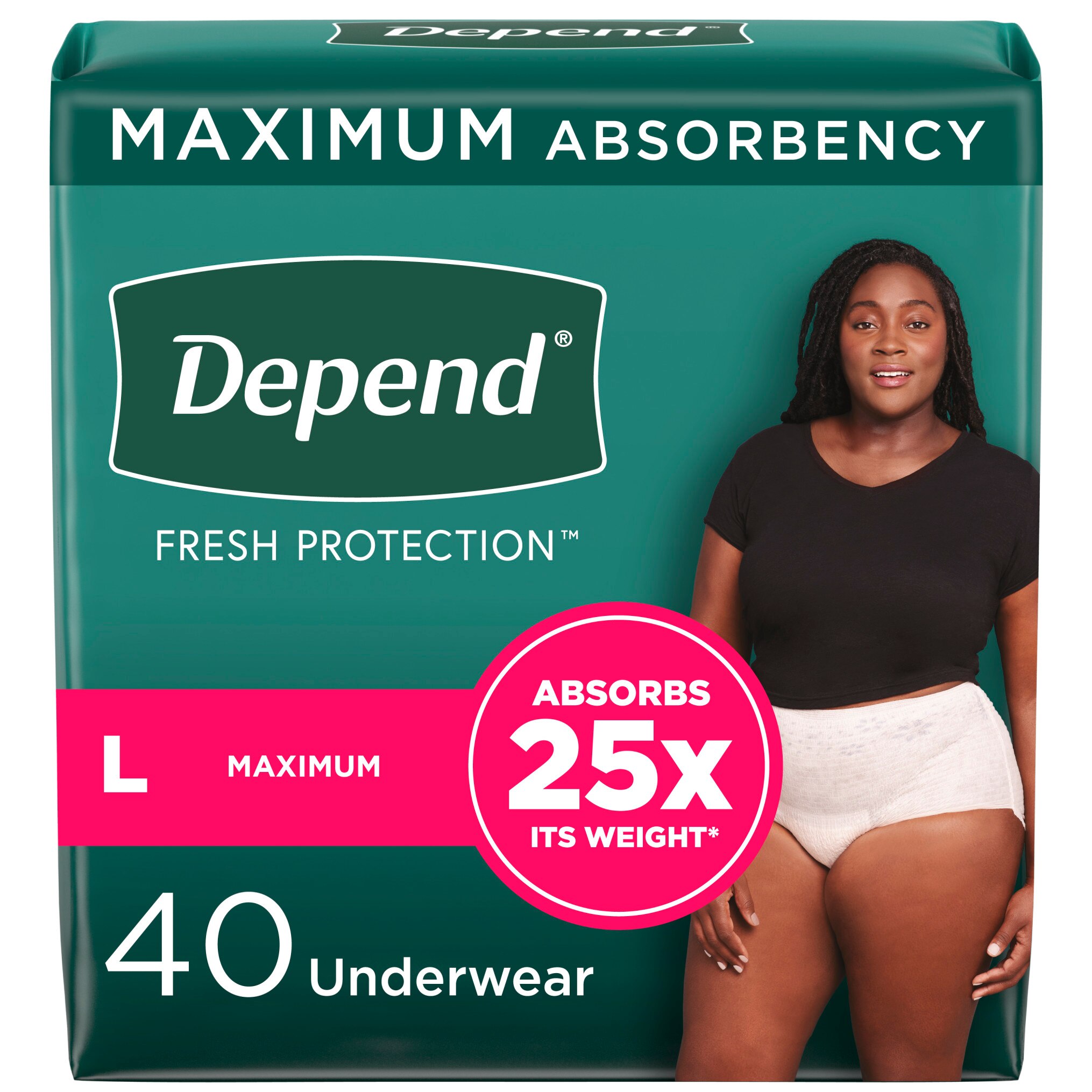 Depend FIT-FLEX Incontinence Underwear for Women Maximum Absorbency