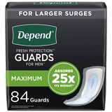Depend Incontinence Guards for Men, Maximum Absorbency, 84 Count, thumbnail image 1 of 8