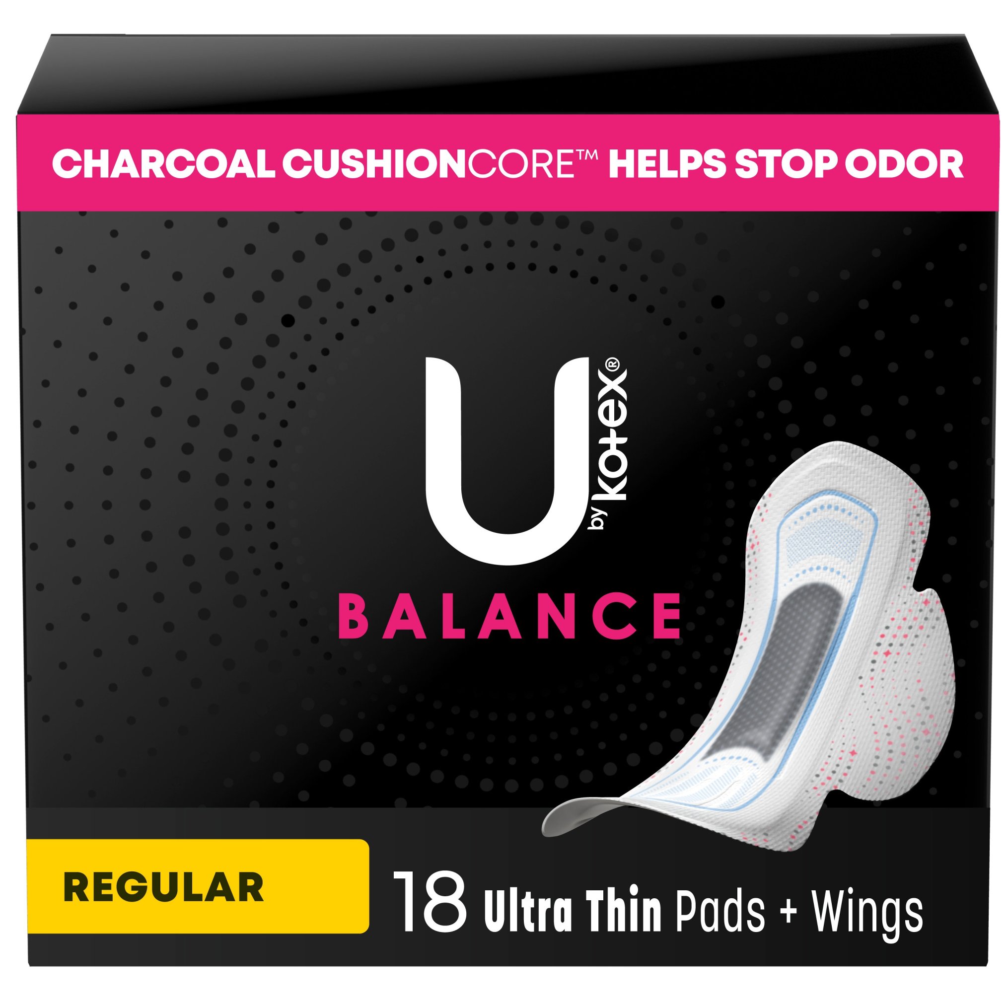 U by Kotex CleanWear Ultra Thin Pads with Wings, Unscented, Regular