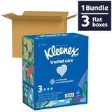 Kleenex Trusted Care Facial Tissues, 3 Flat Boxes, 160 Tissues per Box, 2-Ply (480 Total Tissues), thumbnail image 3 of 10