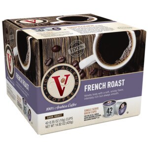 Victor Allen's French Roast Coffee, Dark Roast, Single Serve Brew Cups, 12 ct
