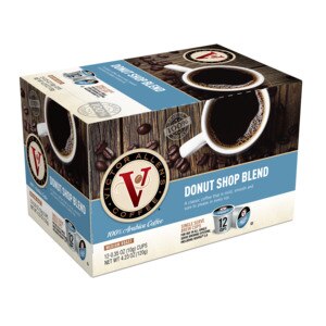 Victor Allen's Donut Shop Blend Coffee , Medium Roast, Single Serve Brew Cups, 12 ct