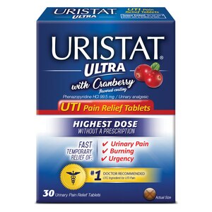 URISTAT Ultra UTI Pain Relief, With Cranberry Coating, 30 Tablets