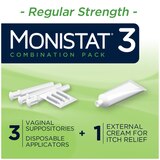 MONISTAT 3-Dose Yeast Infection Treatment, 3 Suppository Inserts & External Itch Cream, thumbnail image 2 of 7