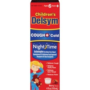 Delsym Children's Cough + Cold Nighttime Relief, Berry, 4 OZ