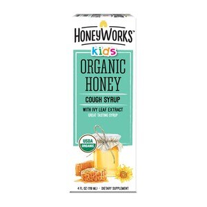 HoneyWorks Kids Organic Honey Soothing Cough Syrup, 4 OZ
