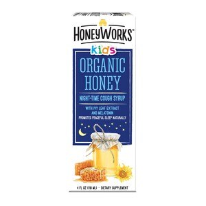HoneyWorks Kids Organic Honey Night-Time Cough Syrup, 4 OZ