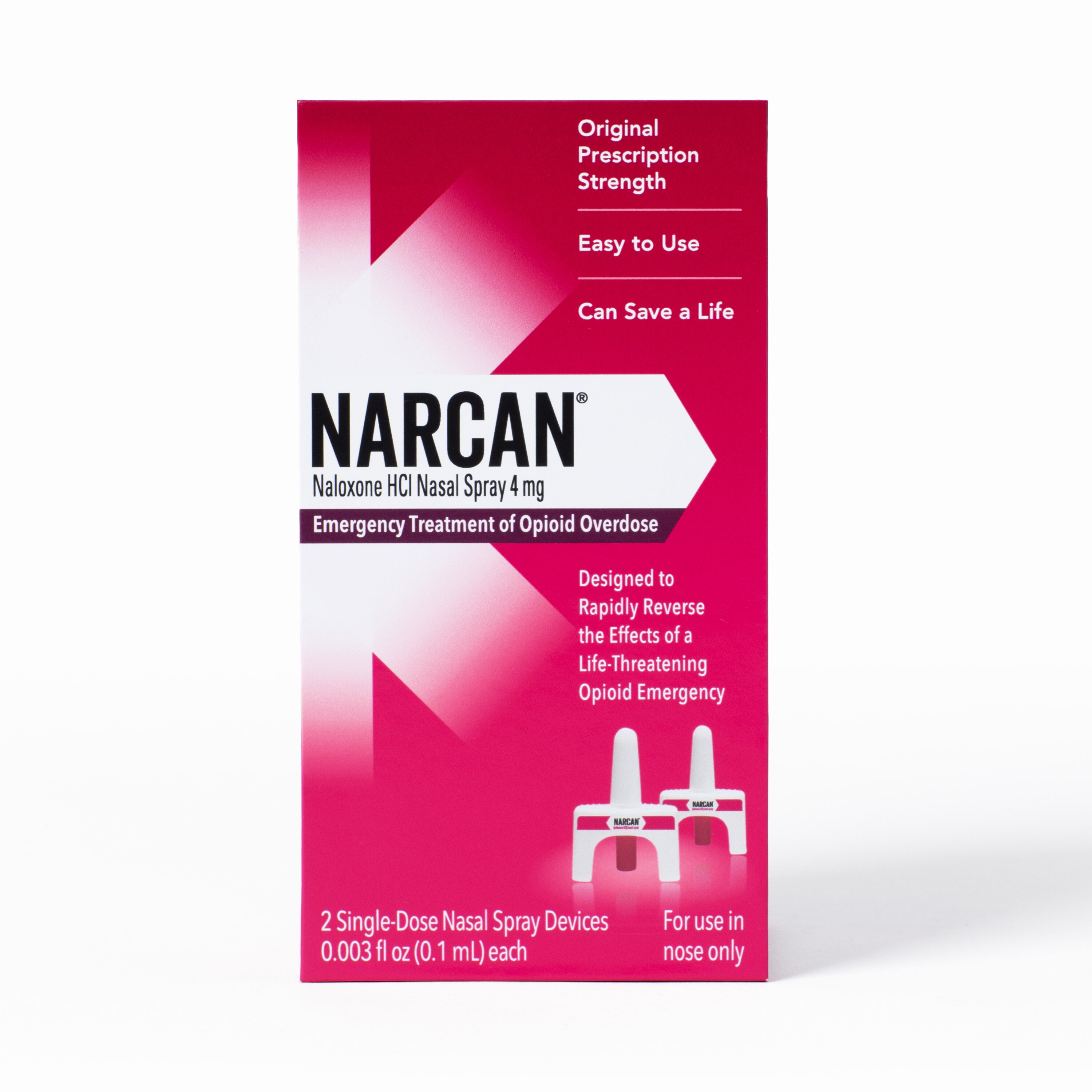 NARCAN Nasal Spray Emergency Opioid Overdose Treatment, 2 CT