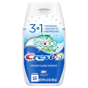 Crest Complete Plus Scope 3-in-1 Anticavity Fluoride Toothpaste, Minty Fresh Liquid Gel, 4.6 OZ