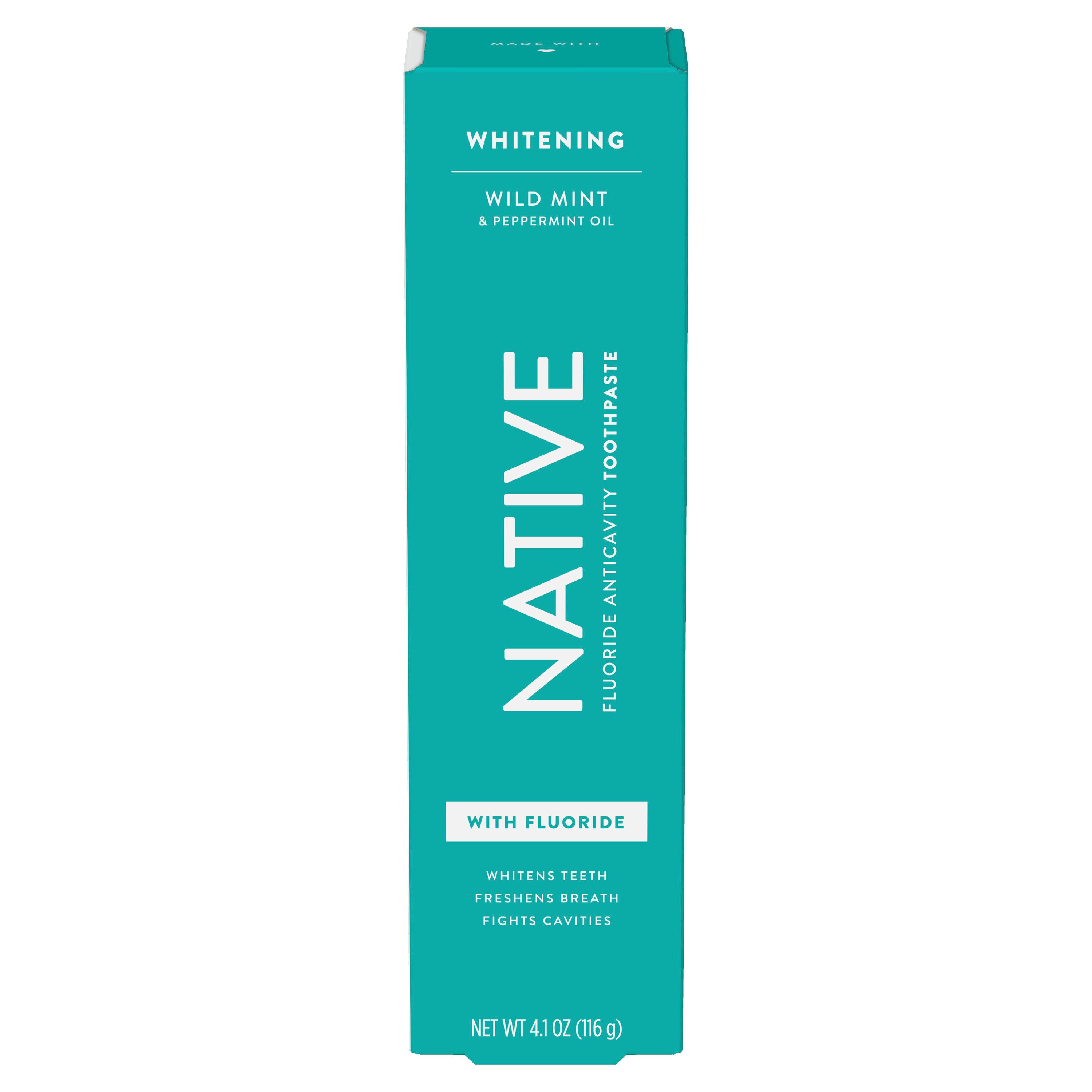 Native Fluoride Anticavity Whitening Toothpaste, Wild Mint and Peppermint Oil