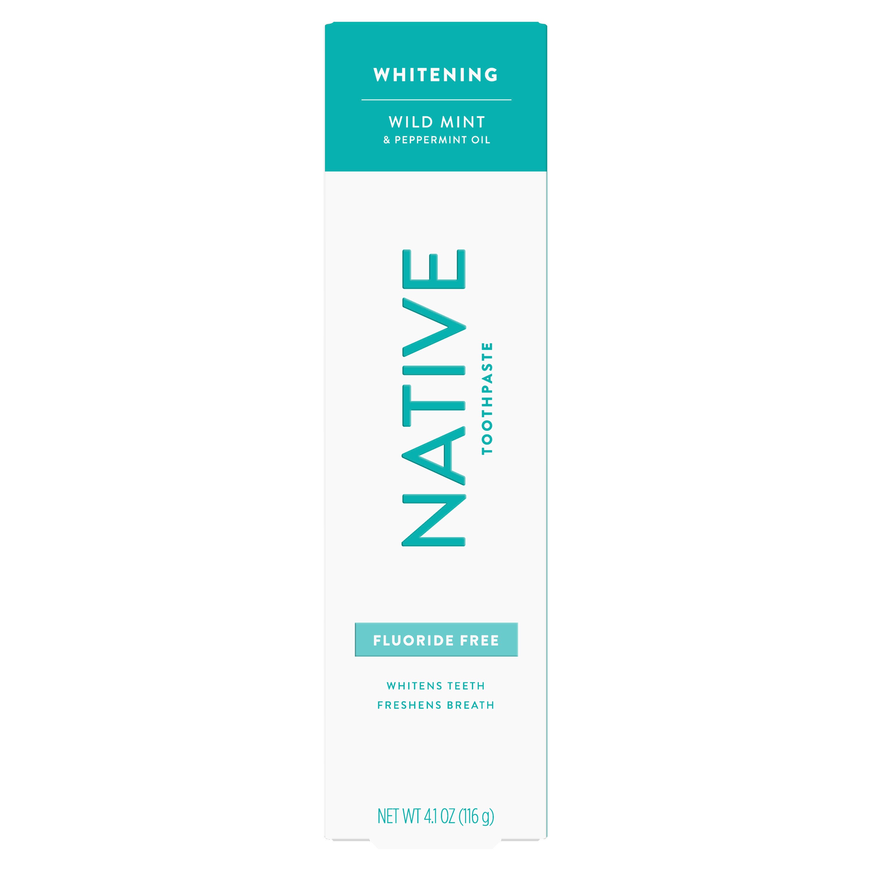 Native Whitening Wild Mint & Peppermint Oil Fluoride Free Toothpaste, 4.1 OZ