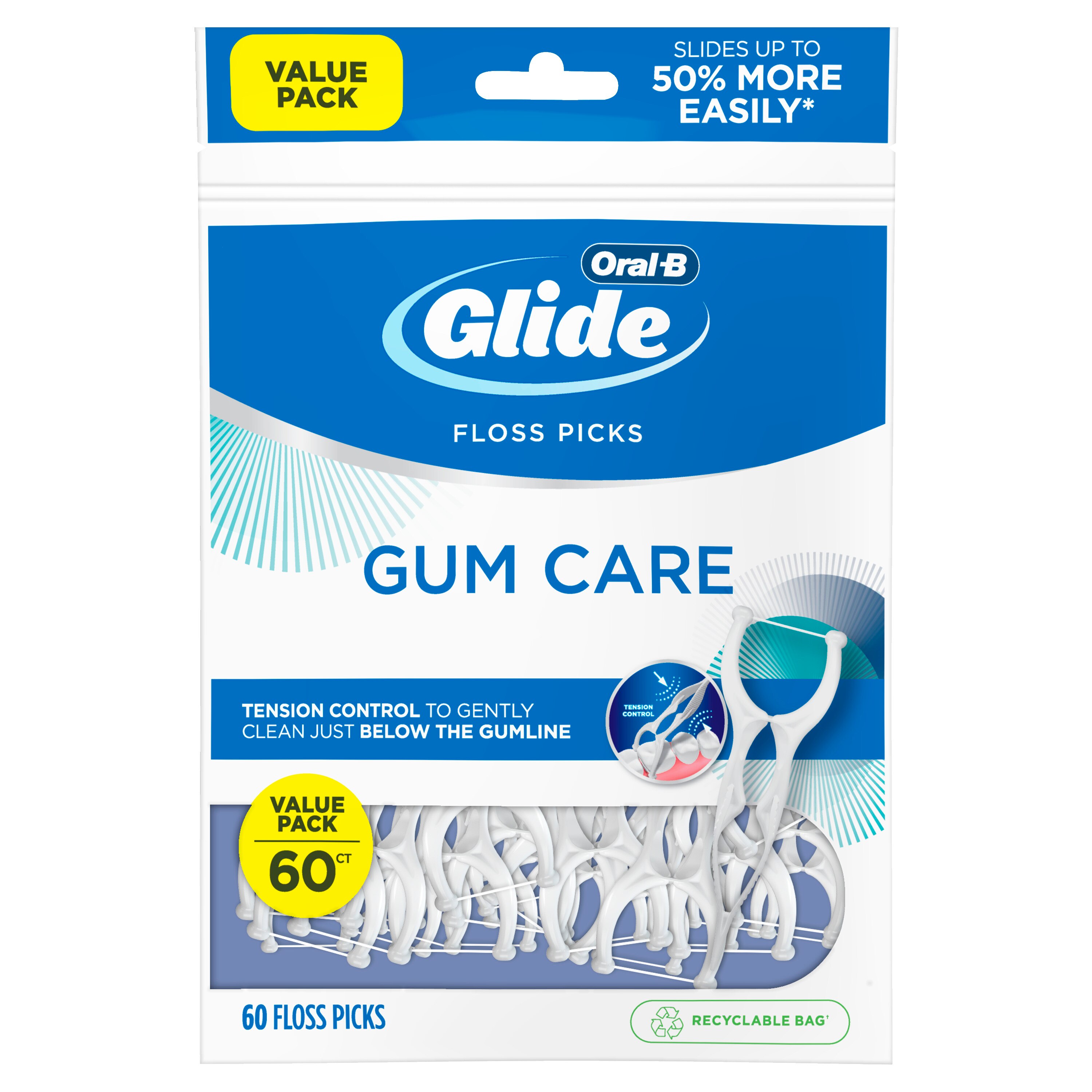 Oral-B Glide Gum Care Floss Picks, 60 count