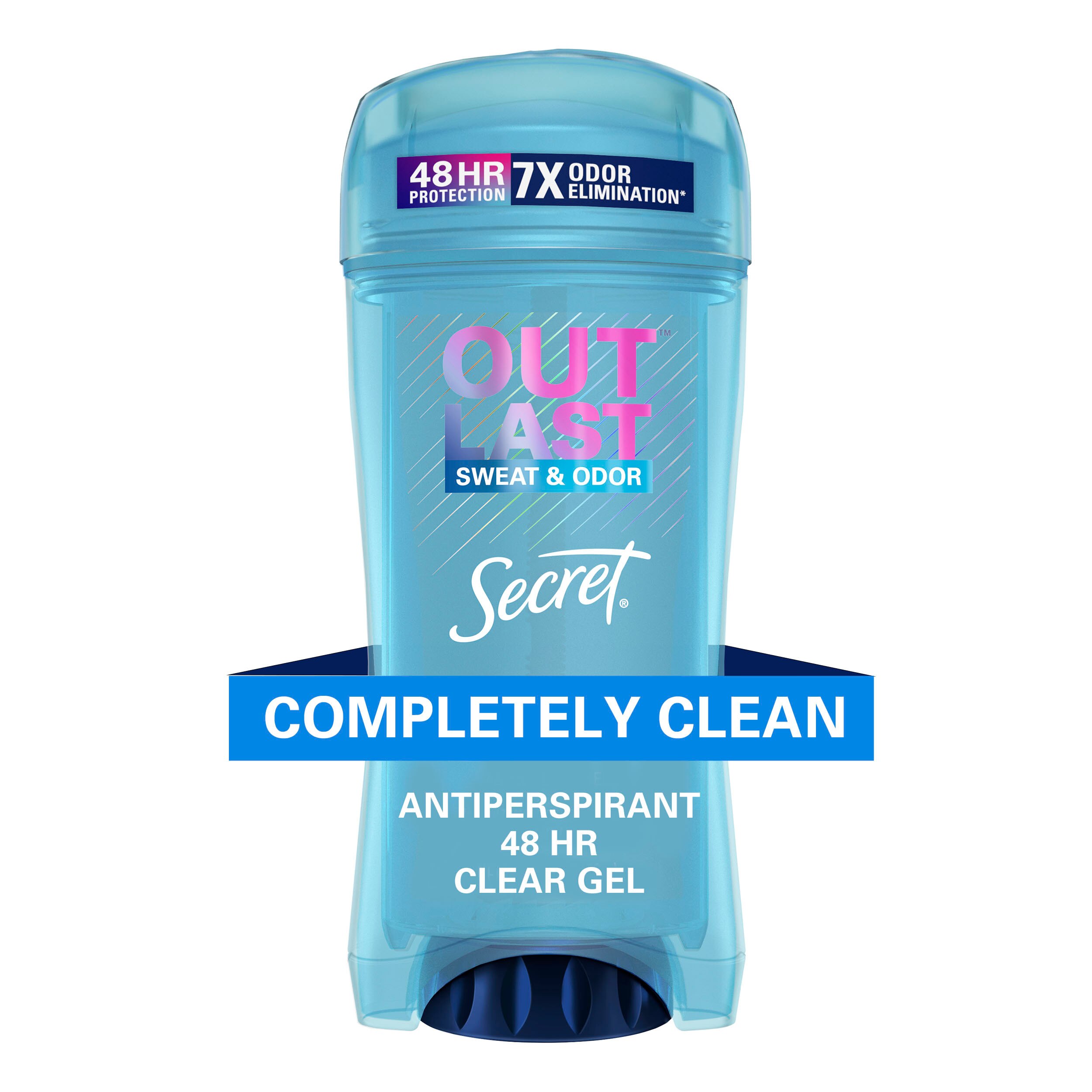 Secret Outlast 48-Hour Clear Gel Antiperspirant & Deodorant Stick,  Completely Clean, 2.6 OZ