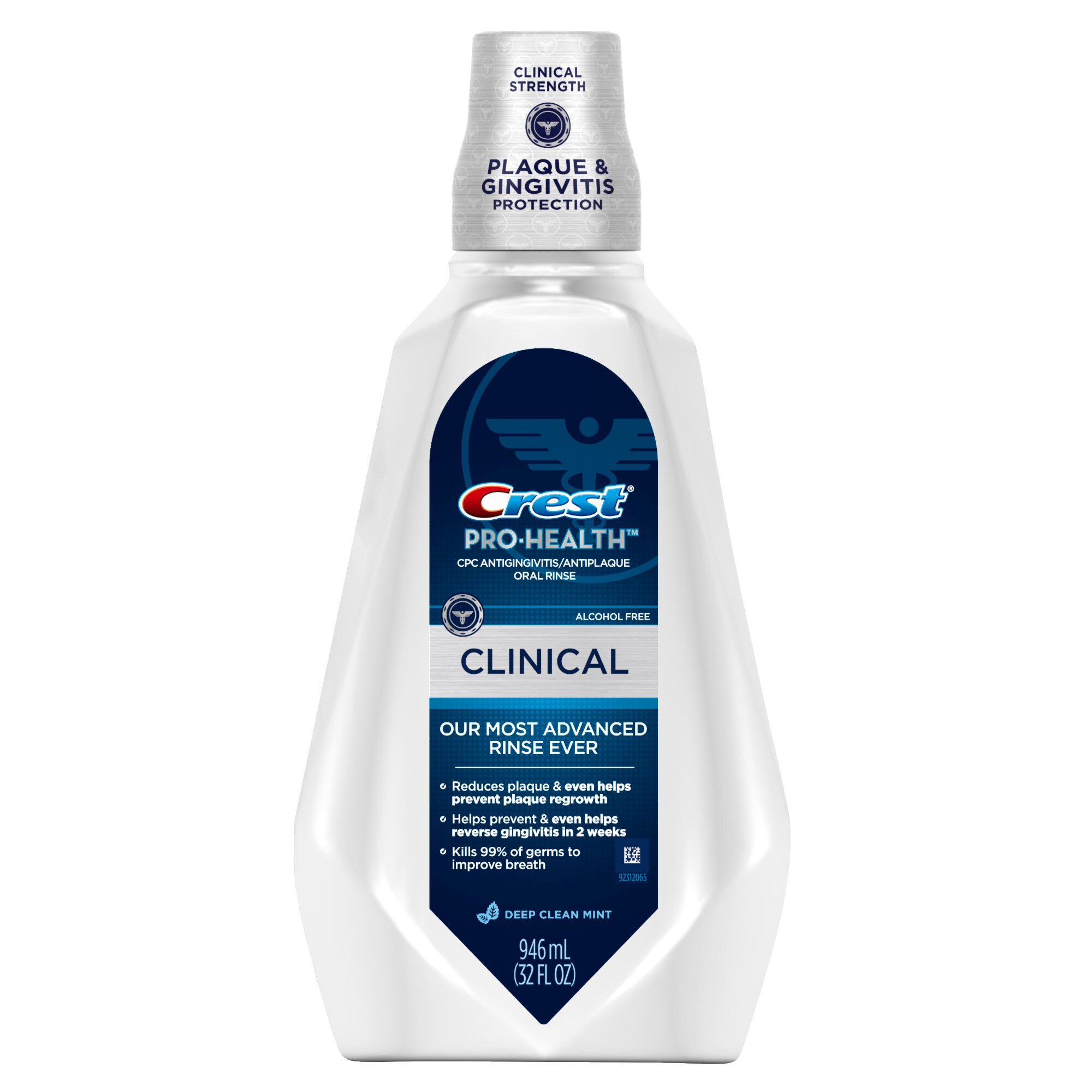 Crest Pro-Health Clinical Mouthwash, Gingivitis Protection, Alcohol Free, Deep Clean Mint, 32 OZ