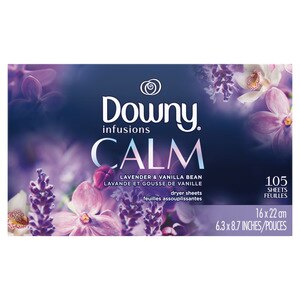 Downy Infusions Fabric Softener Dryer Sheets, Calm, 105 CT