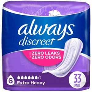 Always Discreet Base Pads 6 Drop (Extra Heavy) Regular 33ct