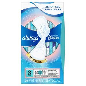 Always Infinity FlexFoam Size 3 Pads, Unscented, Extra Heavy