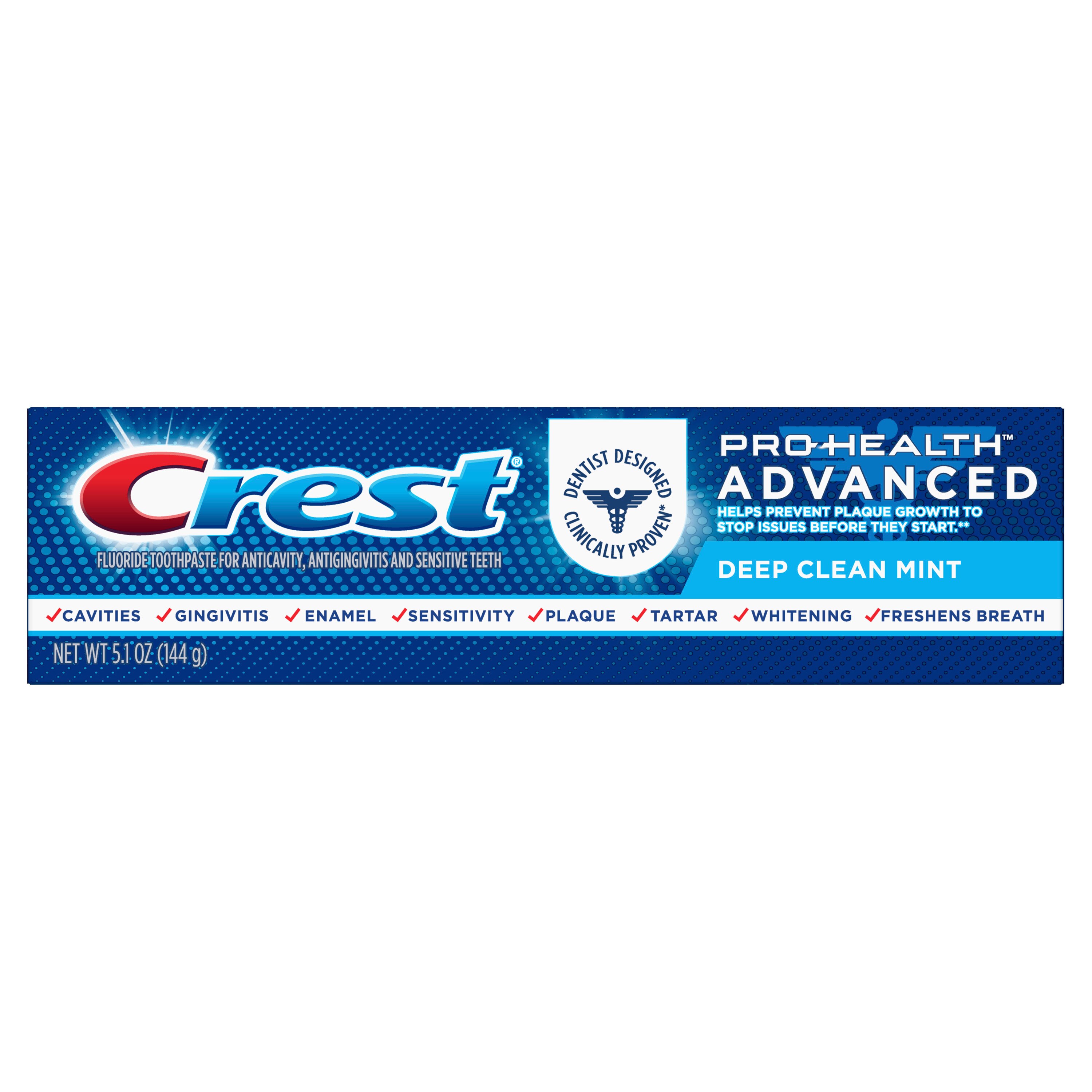 Crest Pro-Health Advanced Fluoride Toothpaste for Anticavity, Antigingivitis, and Sensitive Teeth, Deep Clean Mint