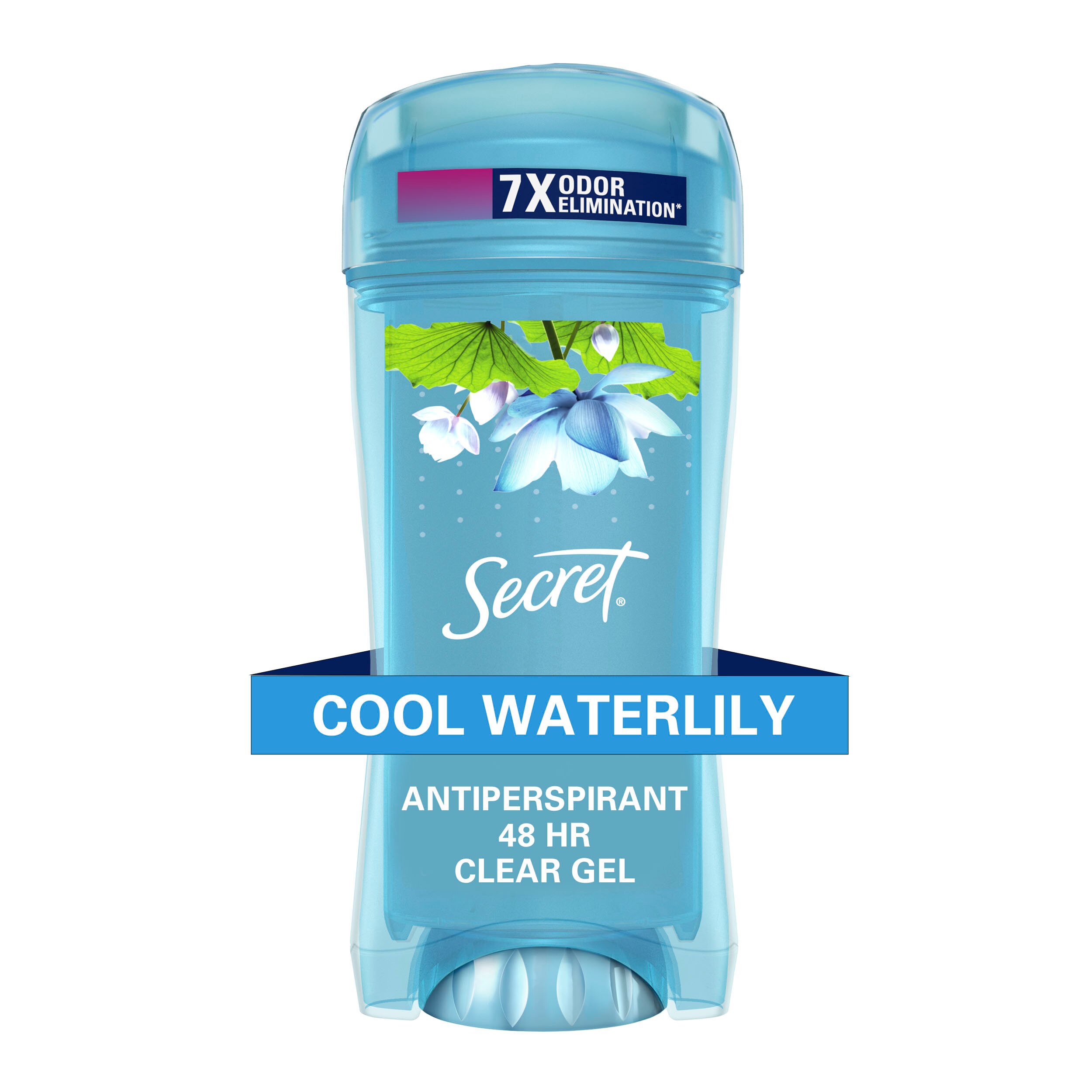 Secret 48-Hour Clear Gel Antiperspirant & Deodorant Stick, Cool Waterlily, 2.6 Oz