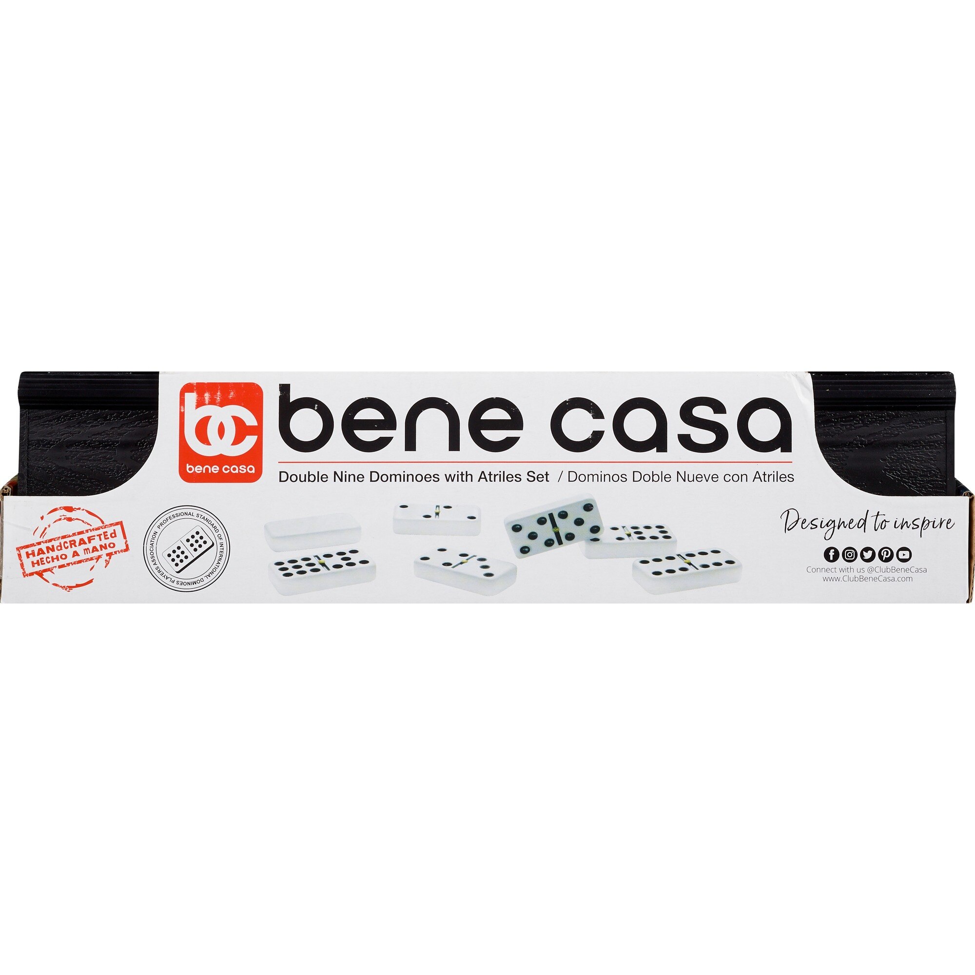 Bene Casa Double 9 Dominoes, Plastic Acrylic Box