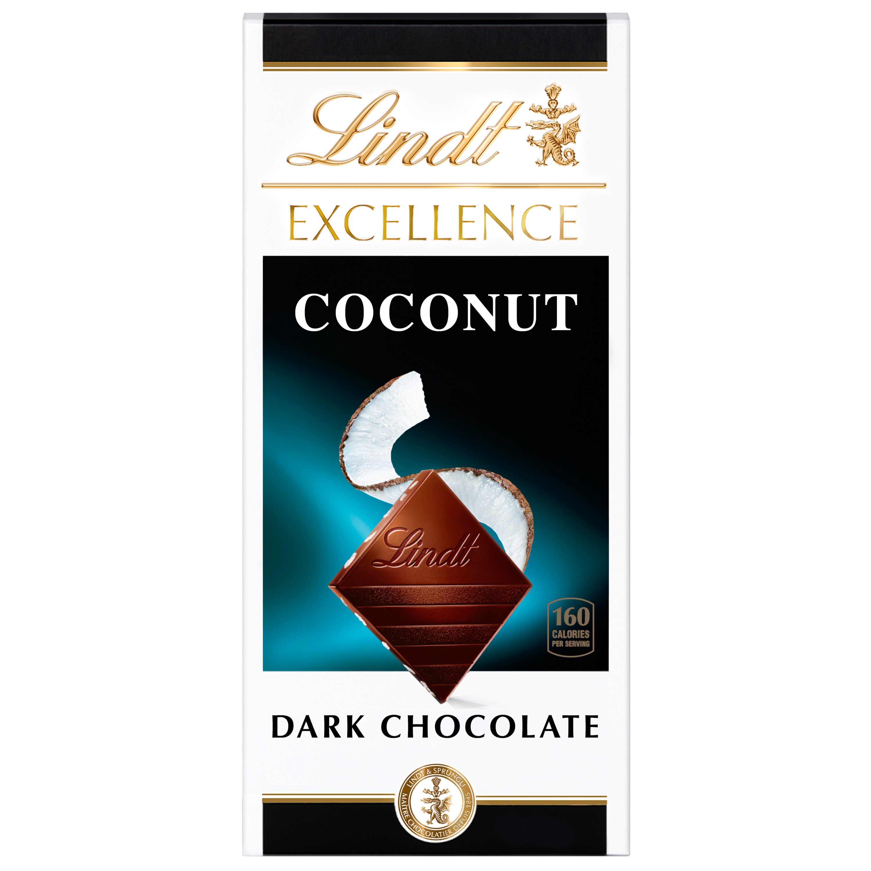 Lindt Excellence Coconut Dark Chocolate Candy Bar, Dark Chocolate with Coconut Flakes, 3.5 oz