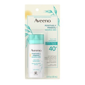 Aveeno Positively Mineral Sensitive Skin SPF 40+ Face Milk, 1.4 OZ