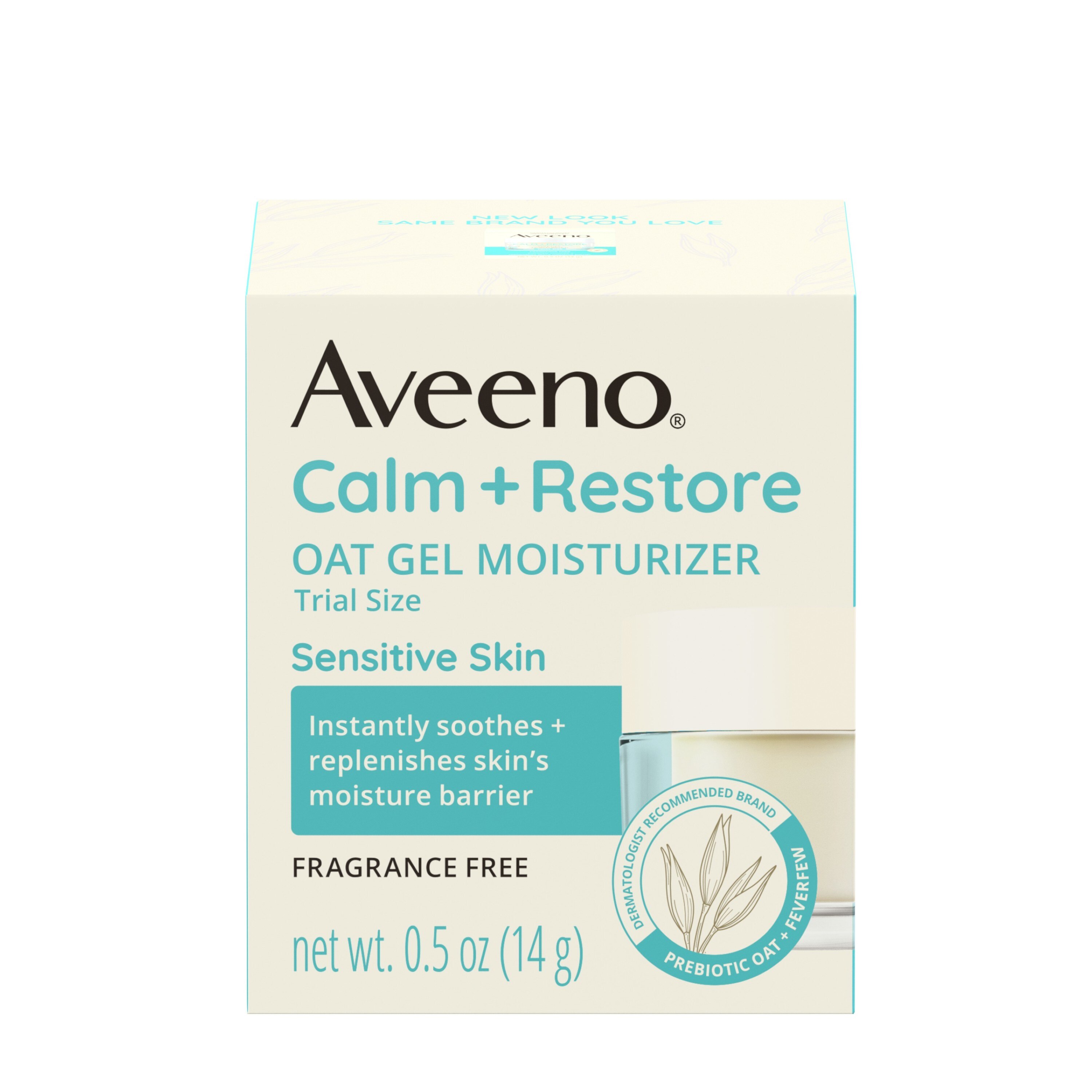Aveeno Calm + Restore Oat Gel Trial Size Face Moisturizer for Sensitive Skin, 0.5 OZ