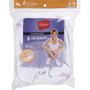 Hanes Women's Cushion White Socks Size 5-9