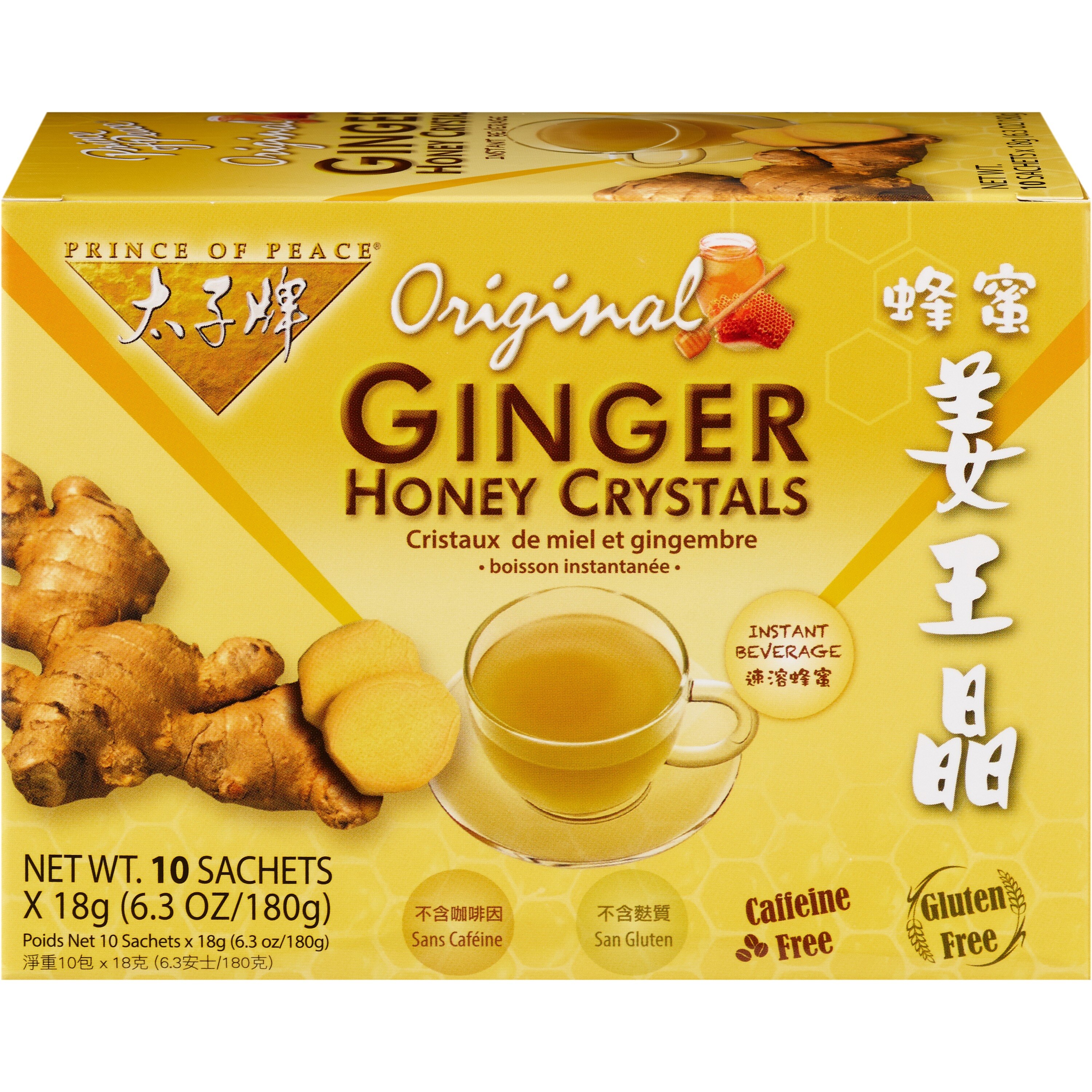 Prince of Peace Ginger Honey Crystals, Original, 10 CT