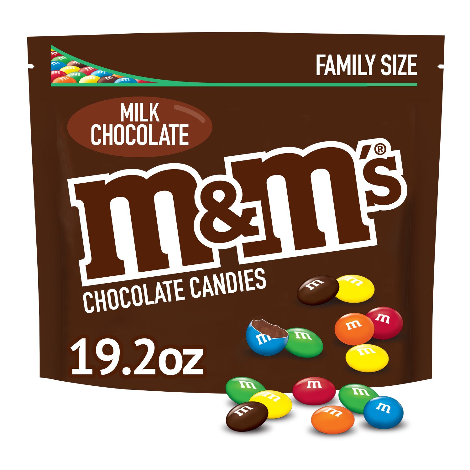 M&M'S Milk Chocolate Candy, Family Size, 19.2 oz