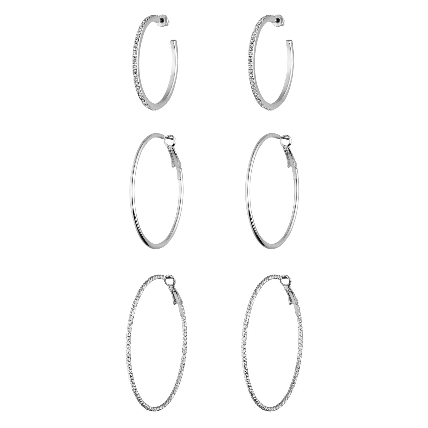 I AM Jewelry Creole Hoop Earring Set, 6CT