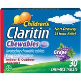 Claritin Children's Non-Drowsy 24HR Allergy Relief Chewable Tablets, Grape, thumbnail image 1 of 8