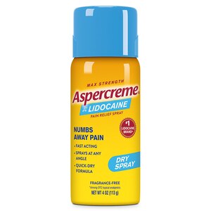 Aspercreme Lidocaine Pain Relief Dry Spray, 4 OZ