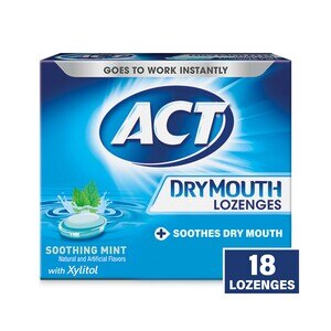 ACT Dry Mouth Lozenges with Xylitol, Soothing Mint