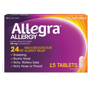 Allegra Adult Non-Drowsy Antihistamine Tablets for 24-Hour Allergy Relief, 180 mg