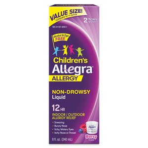 Allegra Children's Non-Drowsy Antihistamine Liquid for 12-Hour Allergy Relief, 30 mg