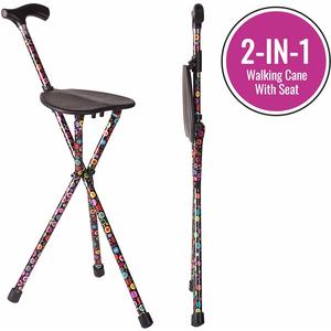 Switch Sticks Seat Stick, 2-in-1 Foldable Walking Cane Seat