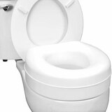 HealthSmart Portable Elevated Toilet Seat Riser, White, thumbnail image 1 of 6