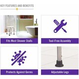 HealthSmart Compact Lightweight Shower Stool with Germ Protection, thumbnail image 3 of 5