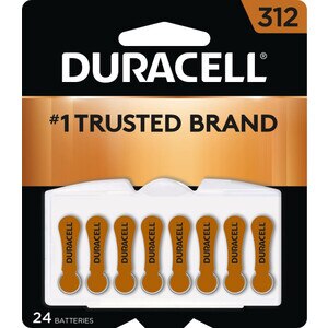 Duracell Size 312 Hearing Aid Batteries, 24/Pack (Brown)