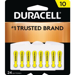 Duracell Size 10 Hearing Aid Batteries, 24/Pack (Yellow)