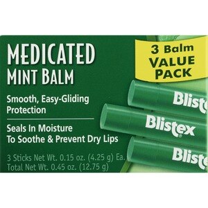 BLISTEX Mint Balm 3 PK;  Seals in moisture to soothe and prevent dry lips