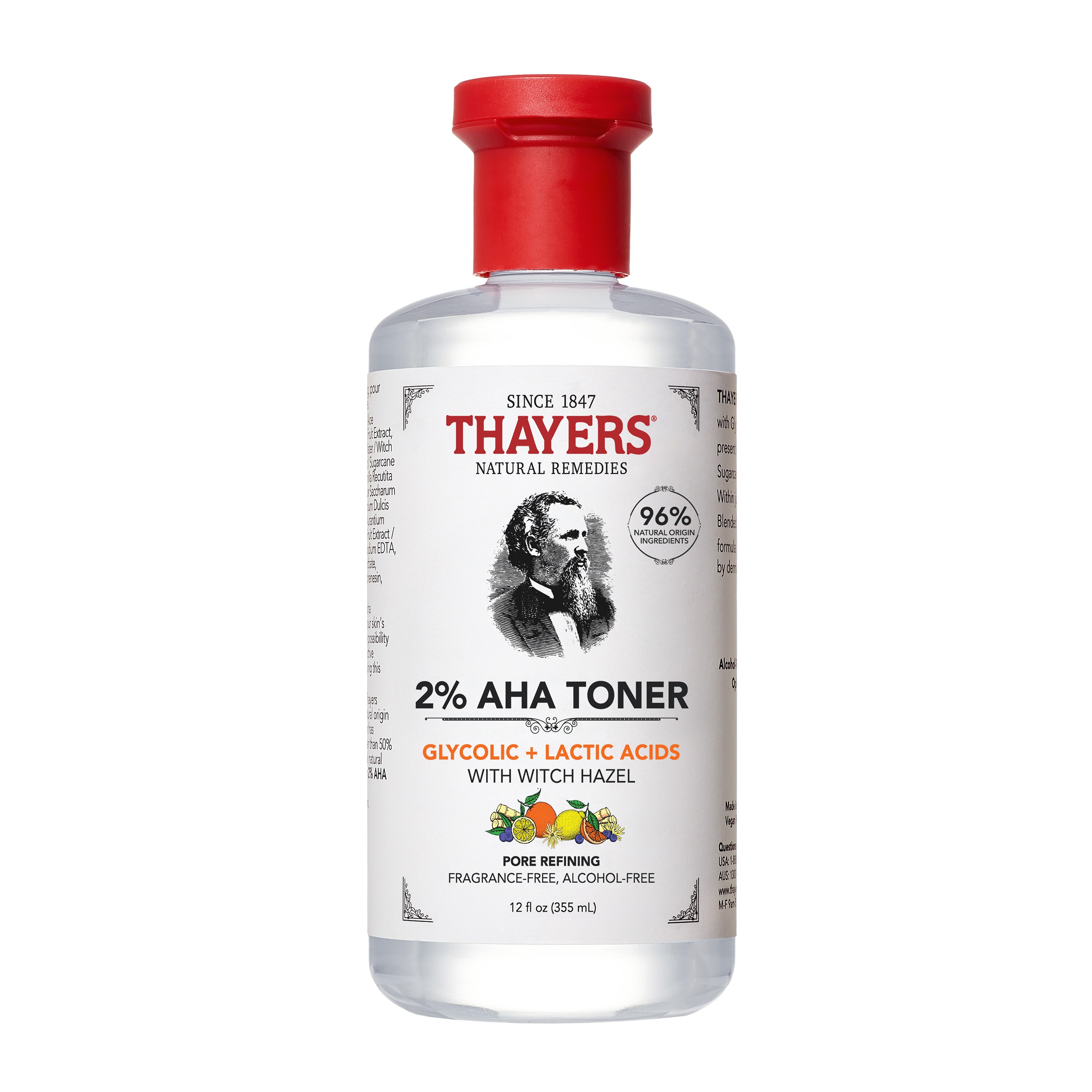 Thayers 2% AHA Toner with Glycolic and Lactic Acids, 12 oz